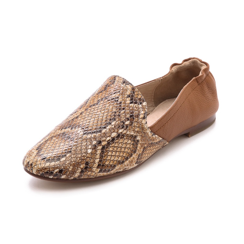 Yosi Samra Preslie Snake Leather Loafers Size 11